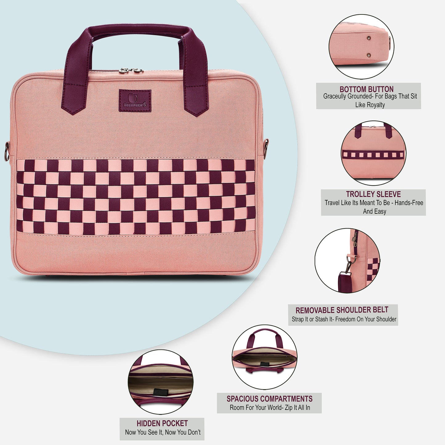 Zen Centre - Blush Bloom | Laptop Bag / Messenger Bag - Überpack