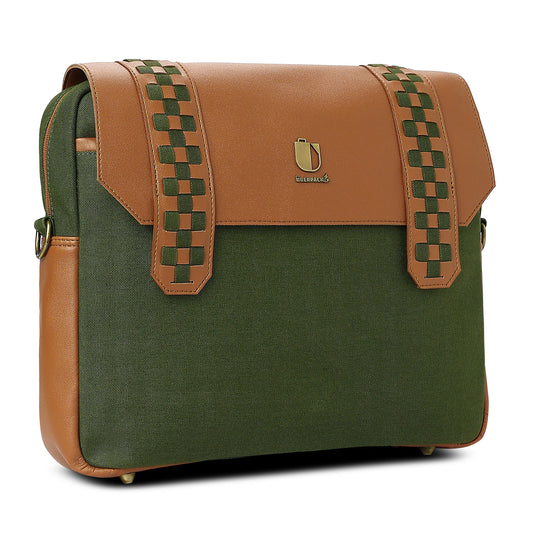 Soul Weave - Olive Green Meadow | Laptop Bag / Messenger Bag - Überpack
