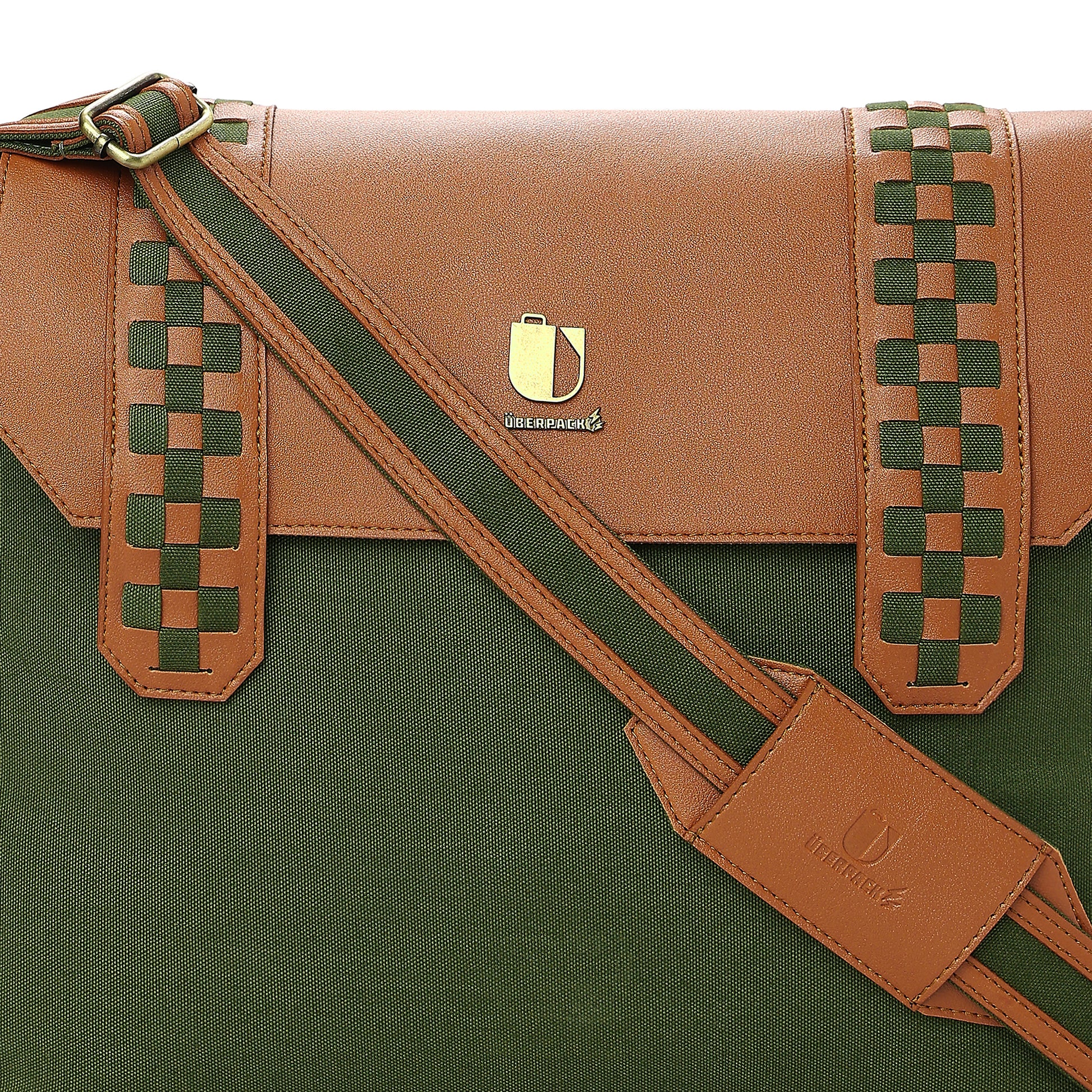 Soul Weave - Olive Green Meadow | Laptop Bag / Messenger Bag - Überpack
