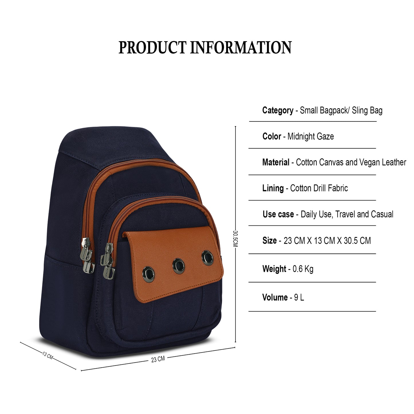 Vision Vibe - Midnight Gaze | Small Backpack / Convertible Crossbody - Überpack