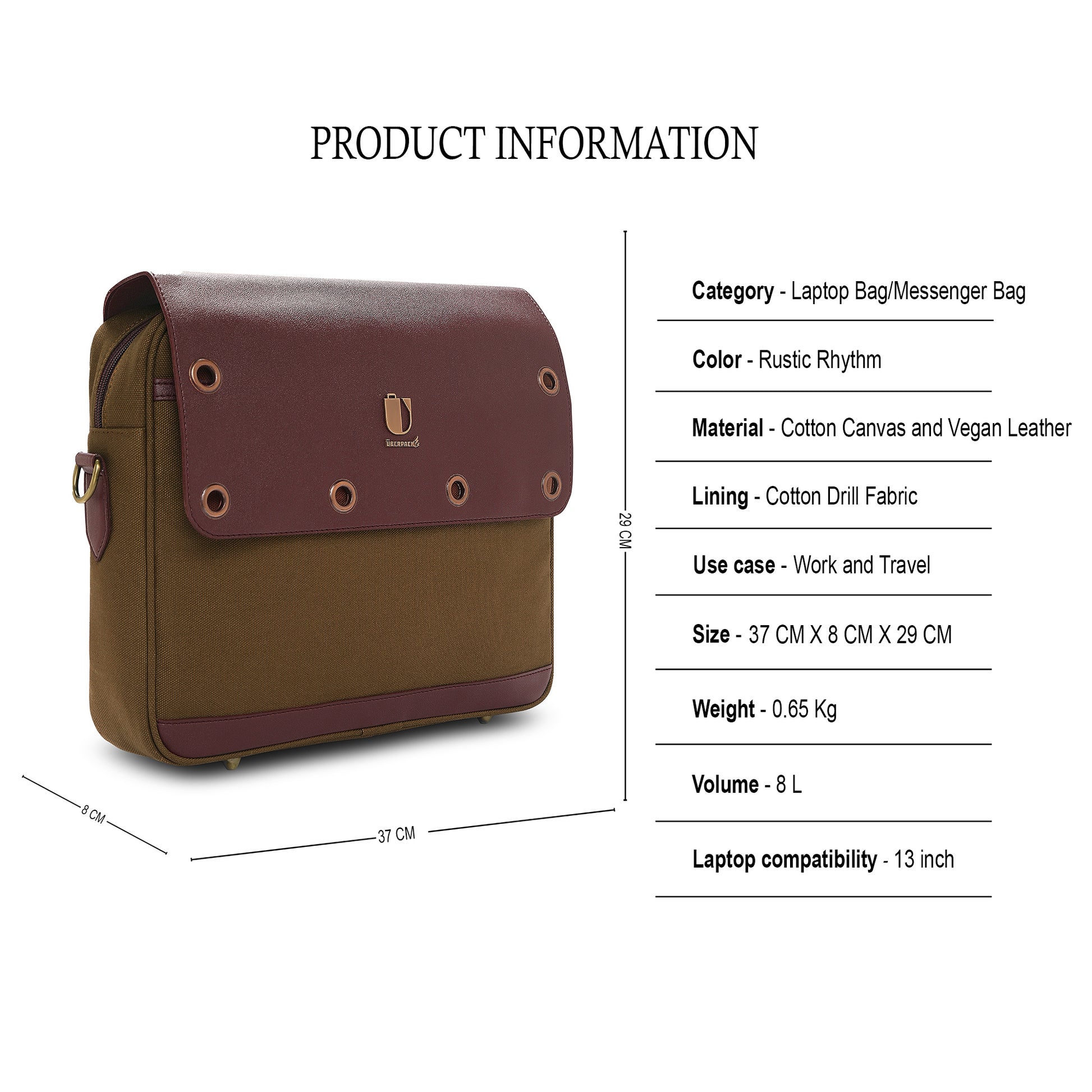 Insight Pack - Rustic Rhythm | Laptop Bag / Messenger Bag - Überpack