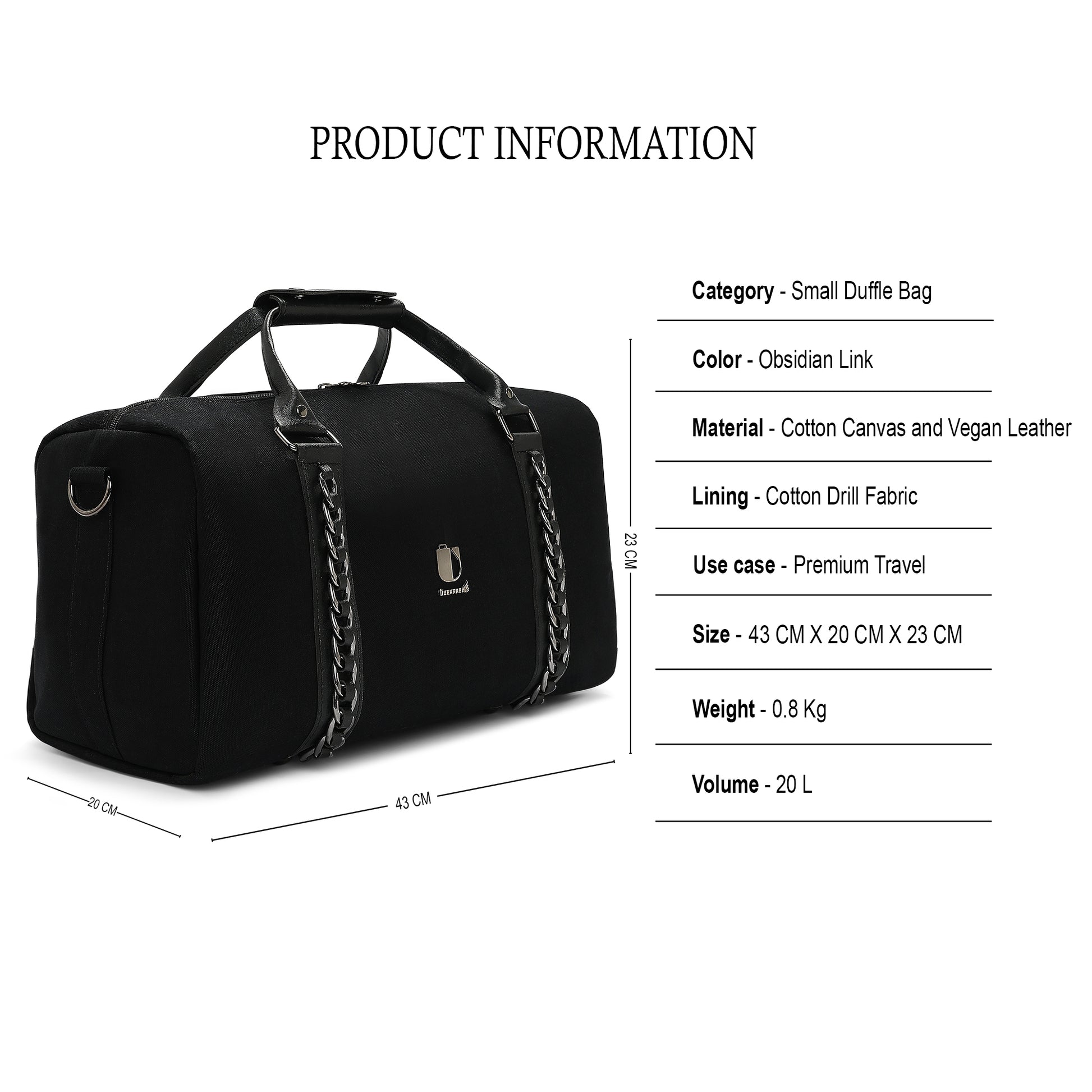 Soul Link - Obsidian Link | Small Duffle Bag / Soft Travel Companion - Überpack