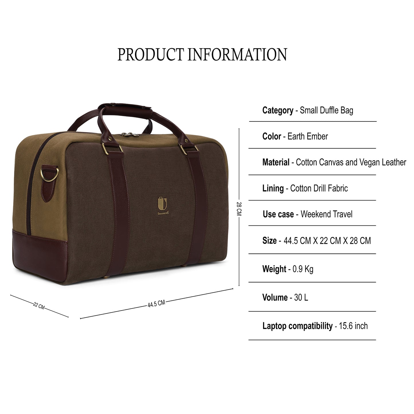 Contrast Cruise -   Earth Ember | Small Duffle Bag - Überpack