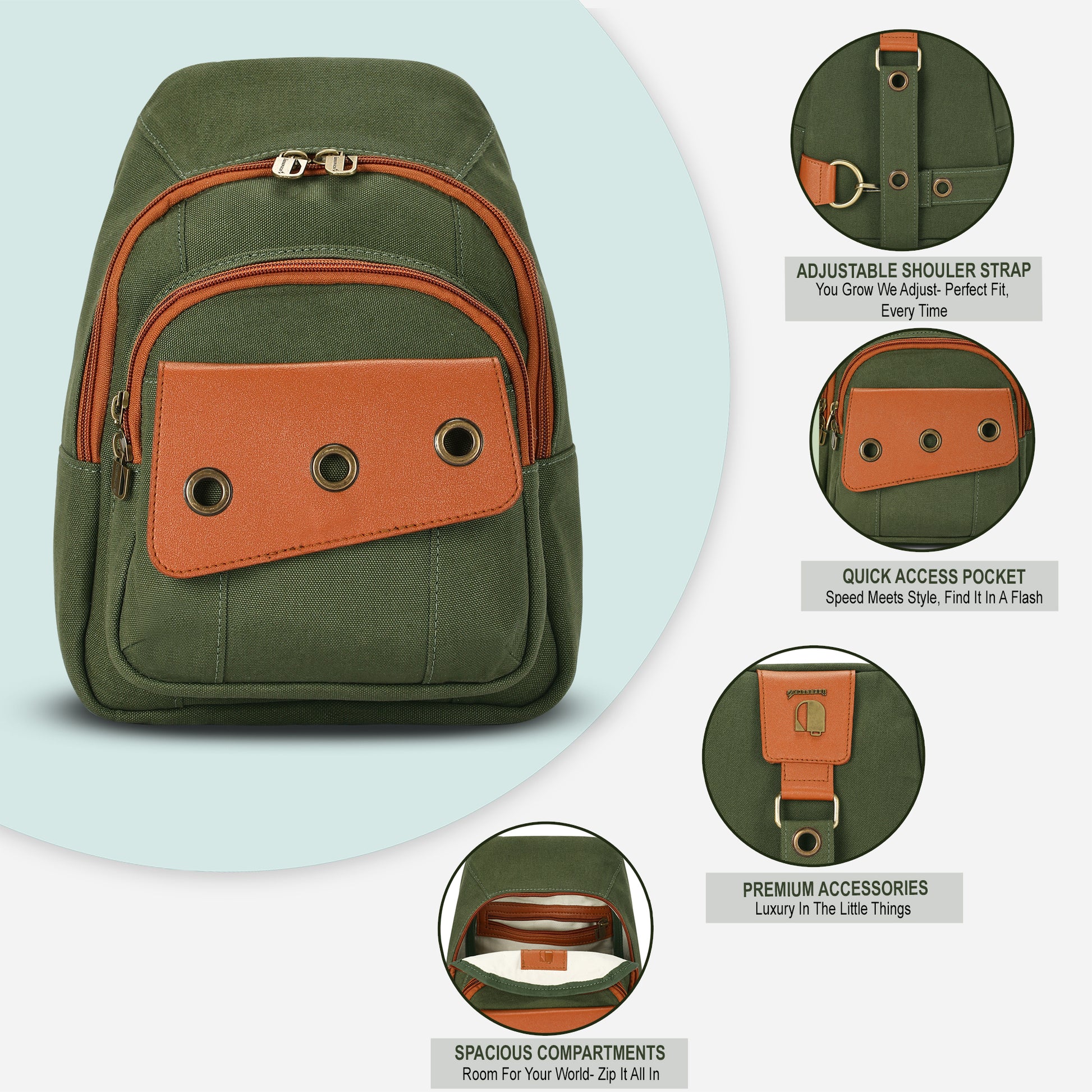Vision Vibe - Verdant Vision | Small Backpack / Convertible Crossbody - Überpack