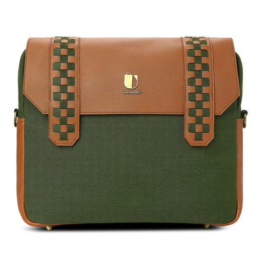 Soul Weave - Olive Green Meadow | Laptop Bag / Messenger Bag