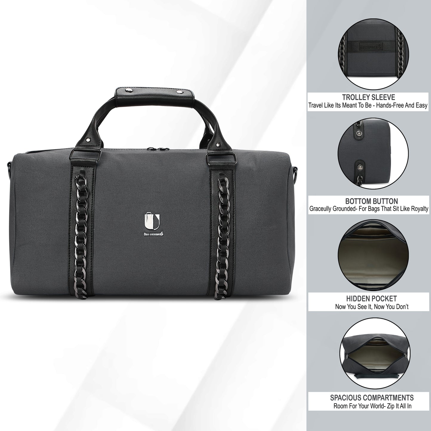 Soul Link - Steel Charcoal | Small Duffle Bag / Soft Travel Companion - Überpack