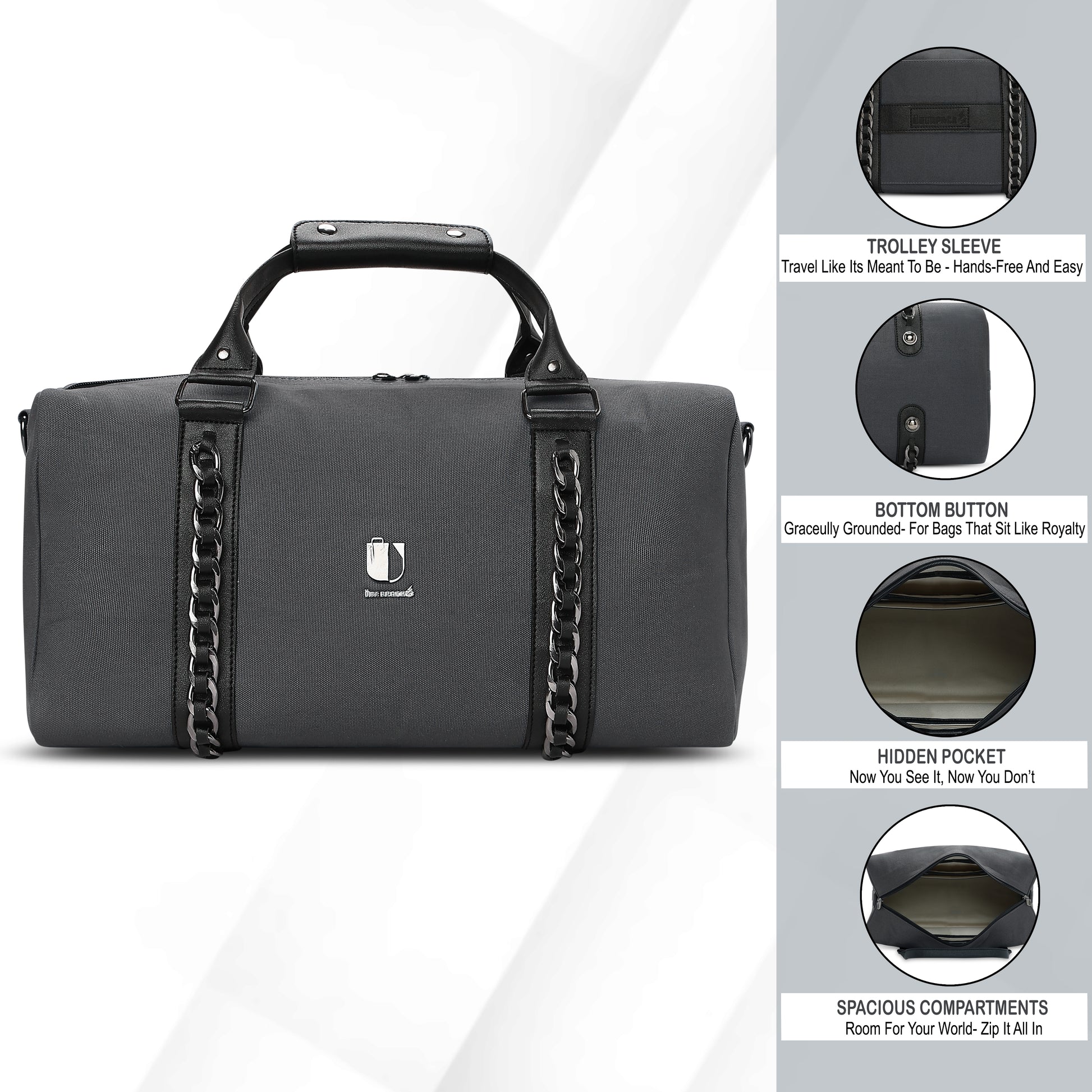 Soul Link - Steel Charcoal | Small Duffle Bag / Soft Travel Companion - Überpack